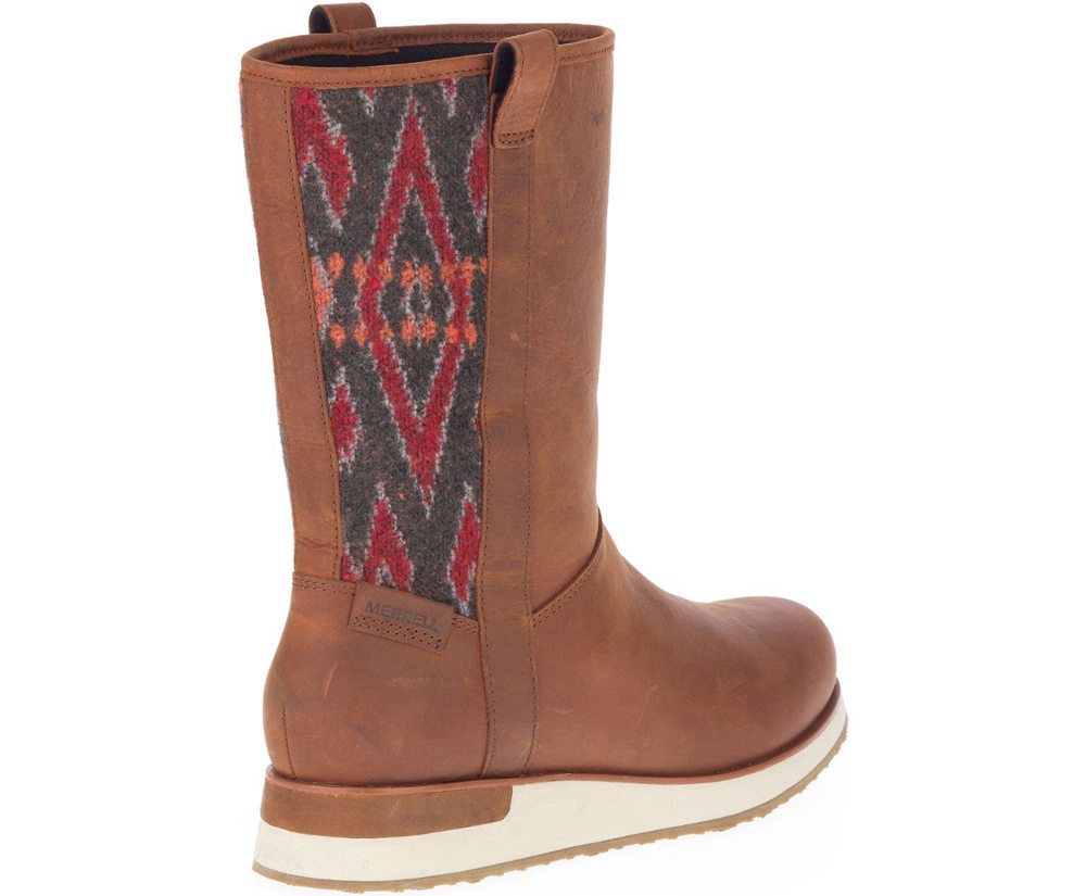 Botas Senhora - Merrell Roam Pull On Waterproof - Marrom - IBD405176